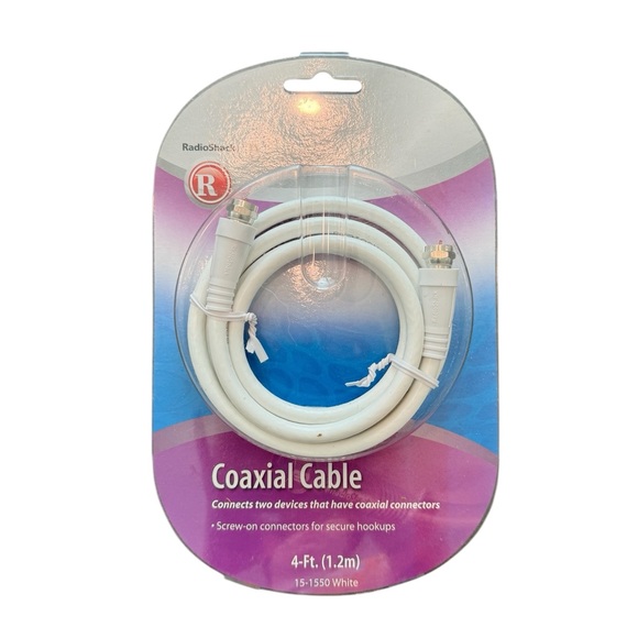 NIB RADIO SHACK 4 FT Coaxial Antenna Cable Extension Coax HDTV Wire Cord 15-1550 - Picture 2 of 5